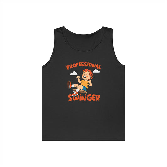 kid on swing professional swinger pun funny tank top design
