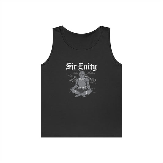 meditating knight in armor sir enity serenity pun tank top design