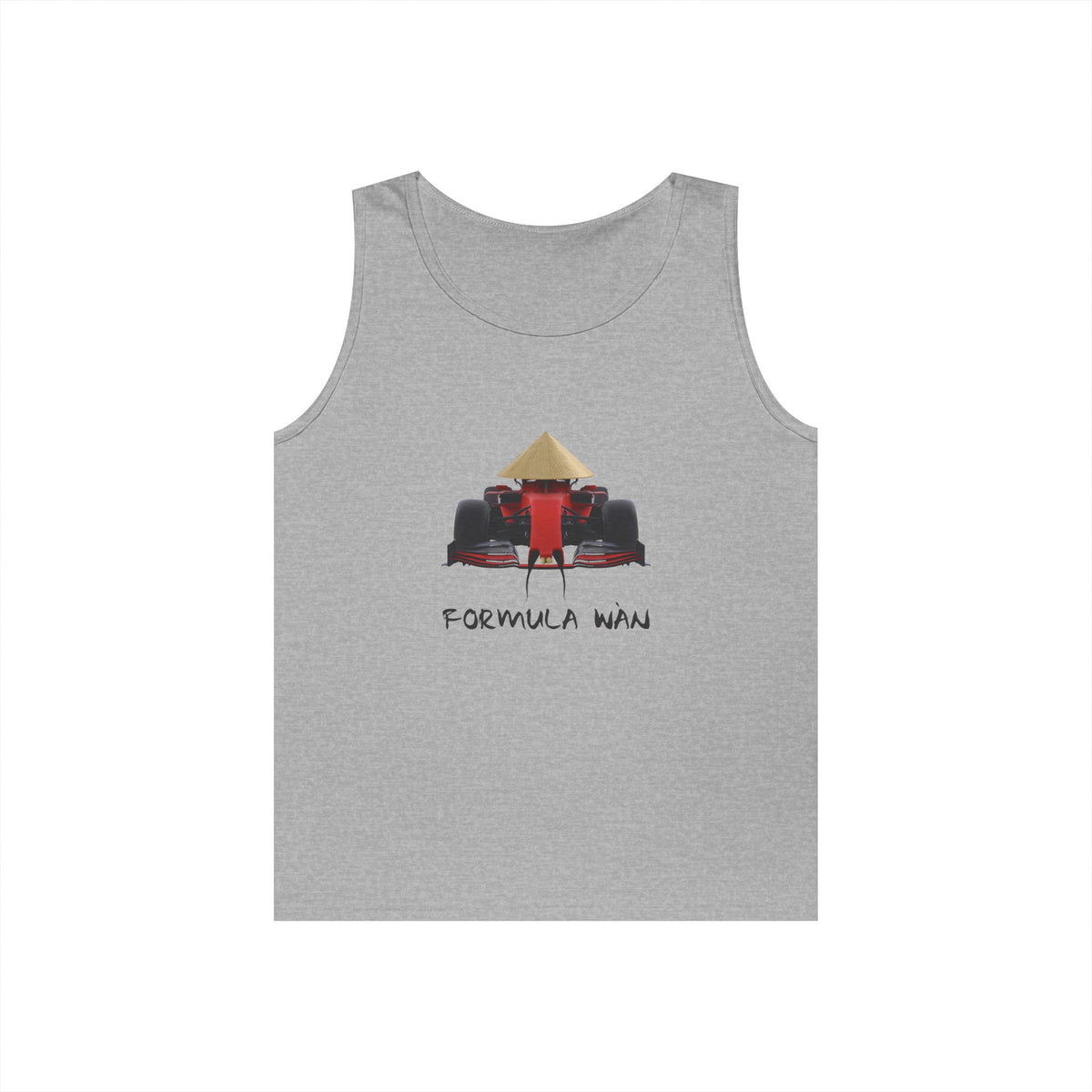 funny Asian race car parody rice hat buck teeth formula wan tank top design