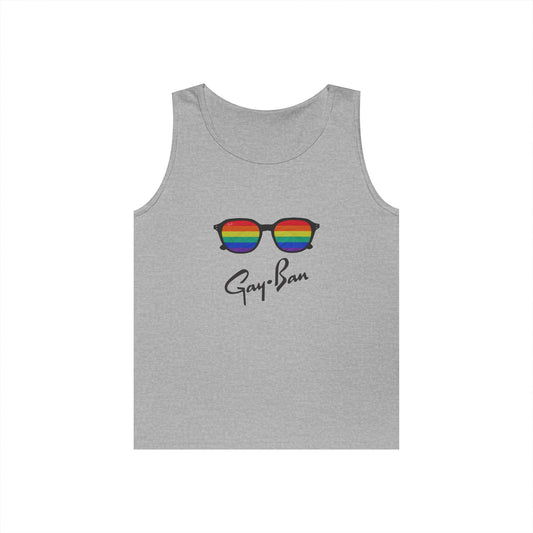 rainbow sunglasses parody design pride tank top funny gay ban shades