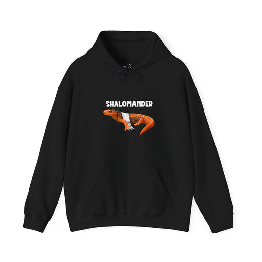 Salamander wearing payot, a kippah, and traditional scarf in a funny parody streetwear design