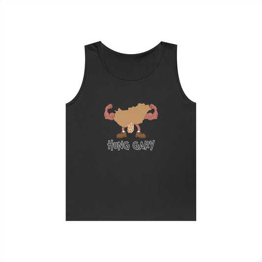 map of hungary flexing muscles hung gary pun parody funny tank top