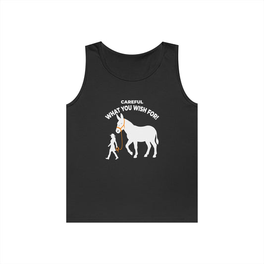 Big Ass tank top featuring absurd donkey humor and a genie wish pun design