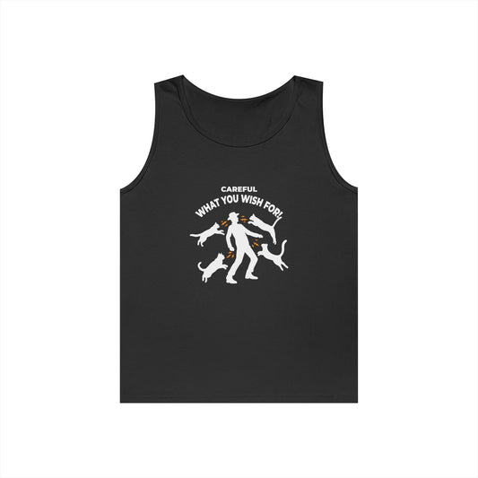 man surrounded by cats magnet joke funny pussy magnet tank top design