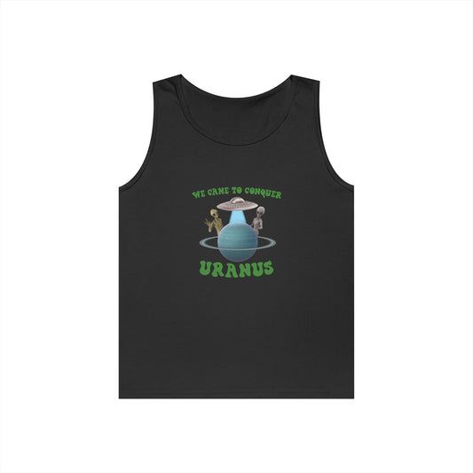 aliens near planet uranus funny space pun conquer uranus tank top