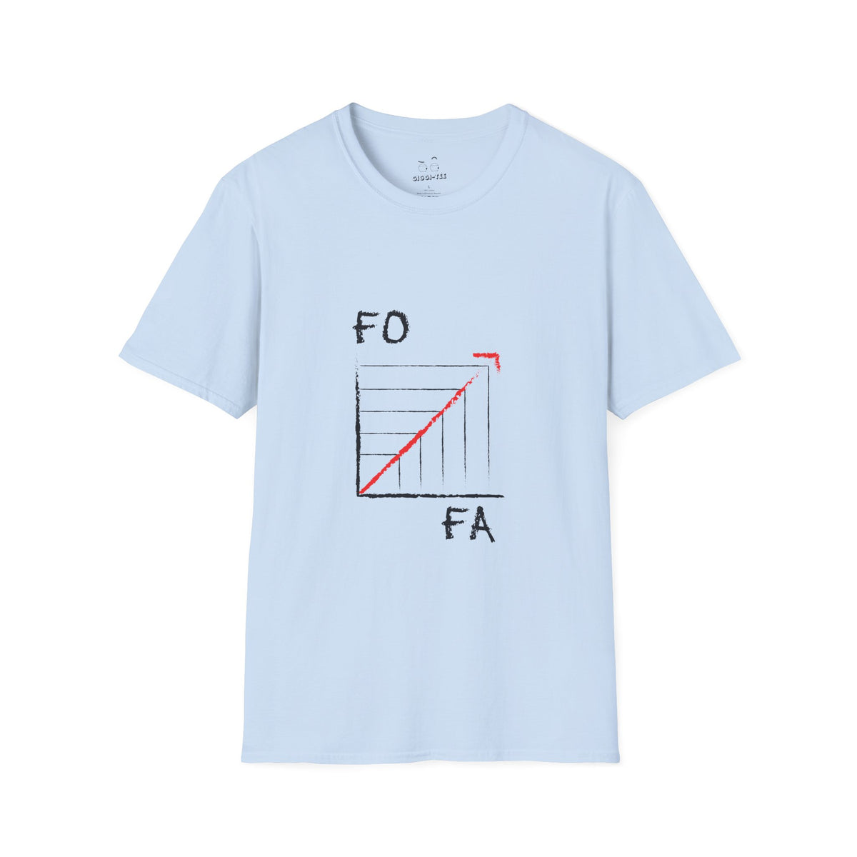 Blue shirt featuring a mathematical line graph with "Fuck Around" on the x-axis and "Find Out" on the y-axis, showing an upward arrow.