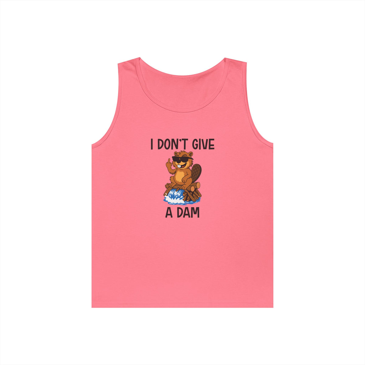 beaver on dam giving finger funny i don't give a damn tank top