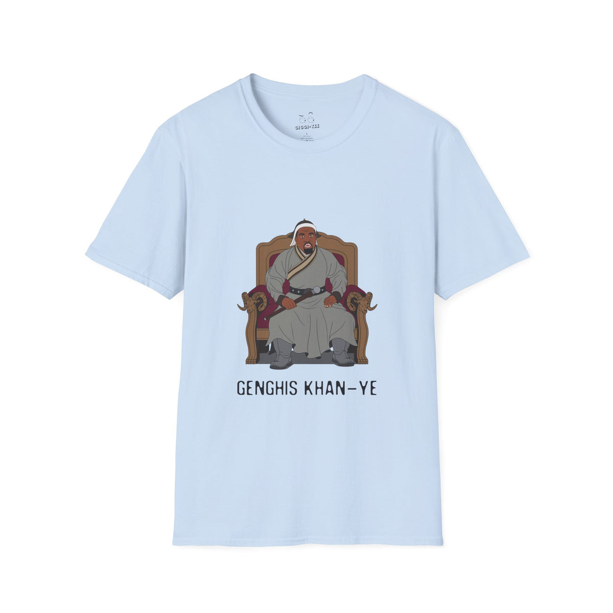 Genghis Khan Ye: Parody shirt illustration of Ye dressed as Genghis Khan in Mongolian armor. Funny hip hop culture pun.