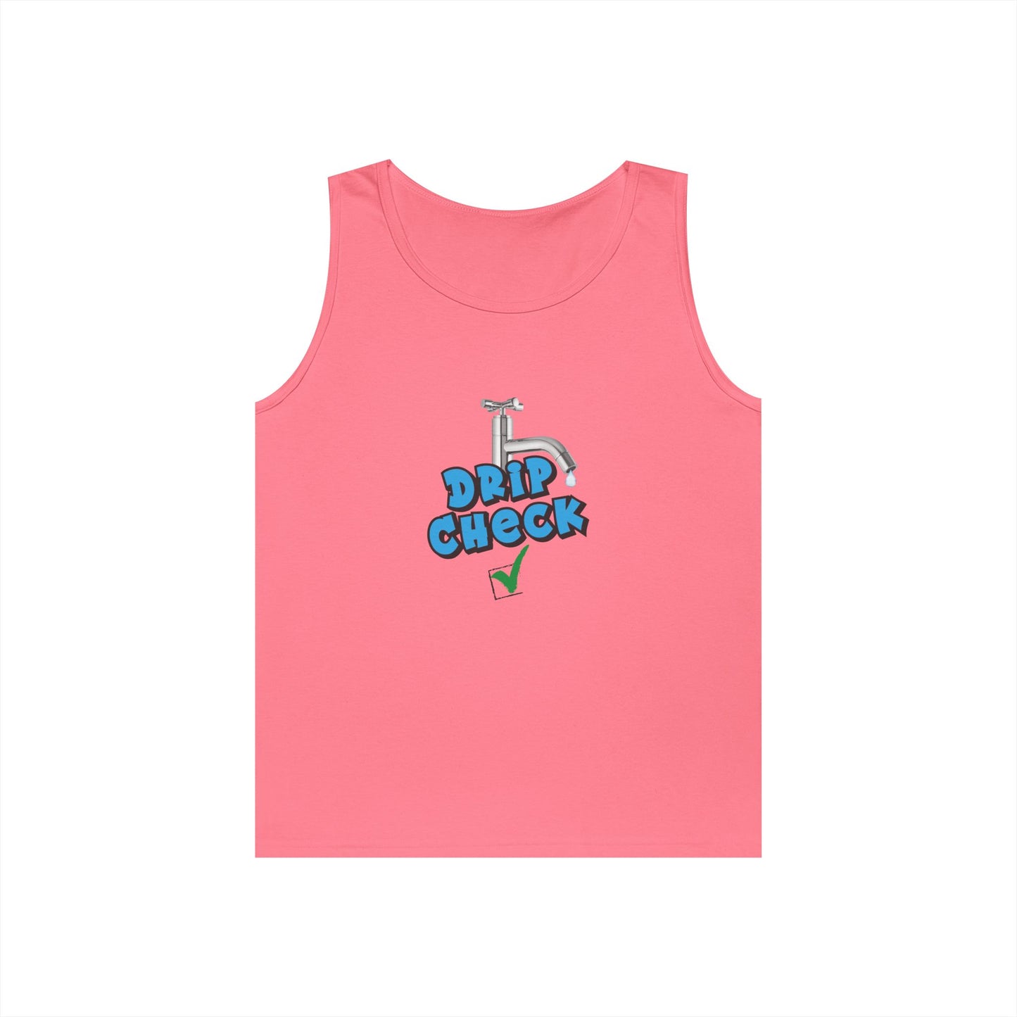 faucet dripping water drip check pun funny tank top design