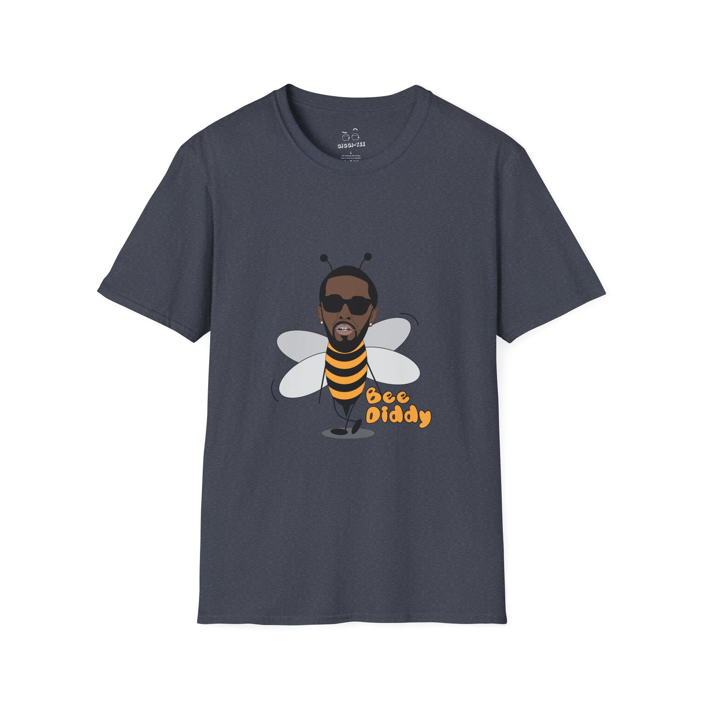 Funny parody of rapper P. Diddy illustrated as a bee, playful pun design on a t-shirt.