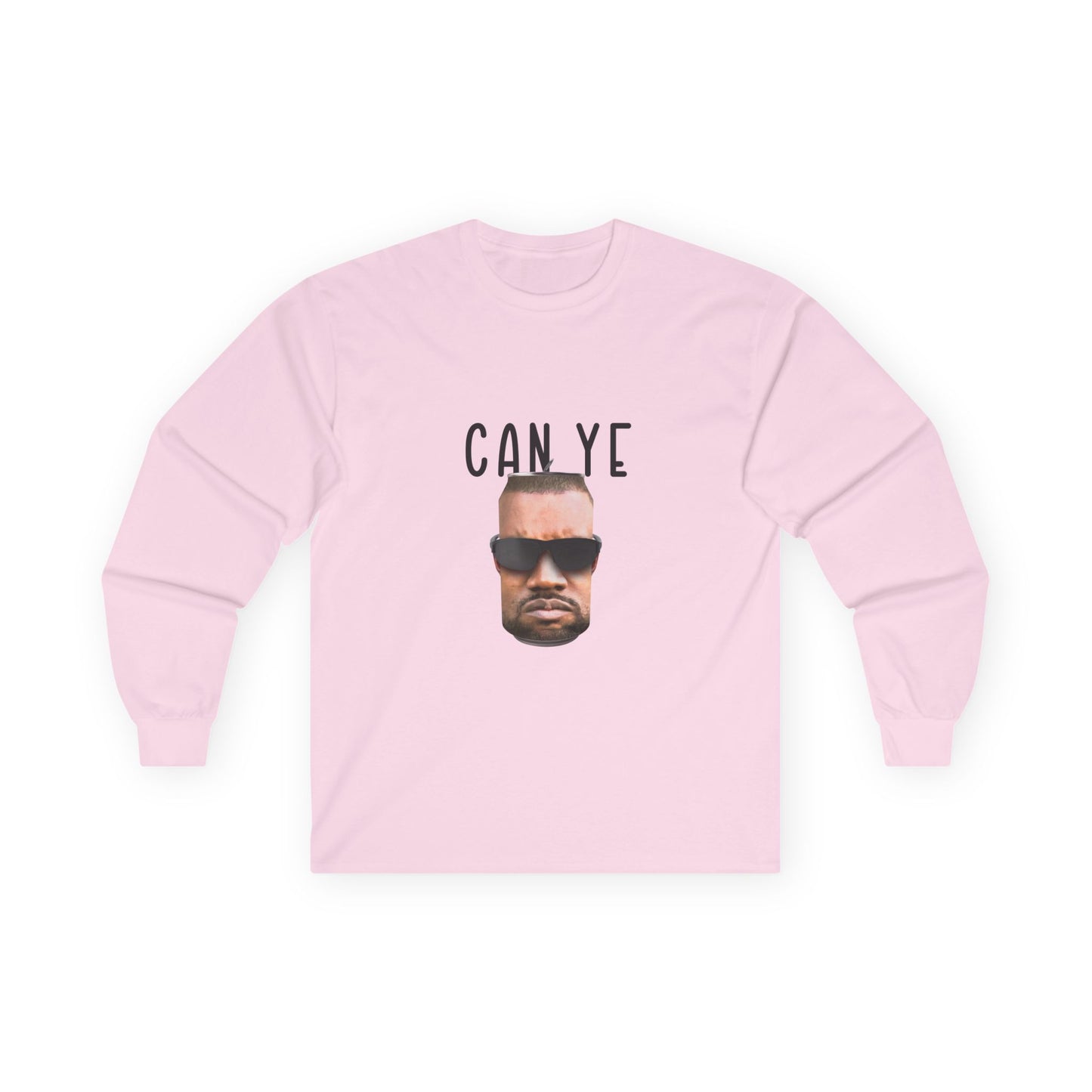 Realistic parody image of Kanye West’s face printed on a shiny tin can, a clever visual pun on “Can Ye,” blending hip-hop and humor.