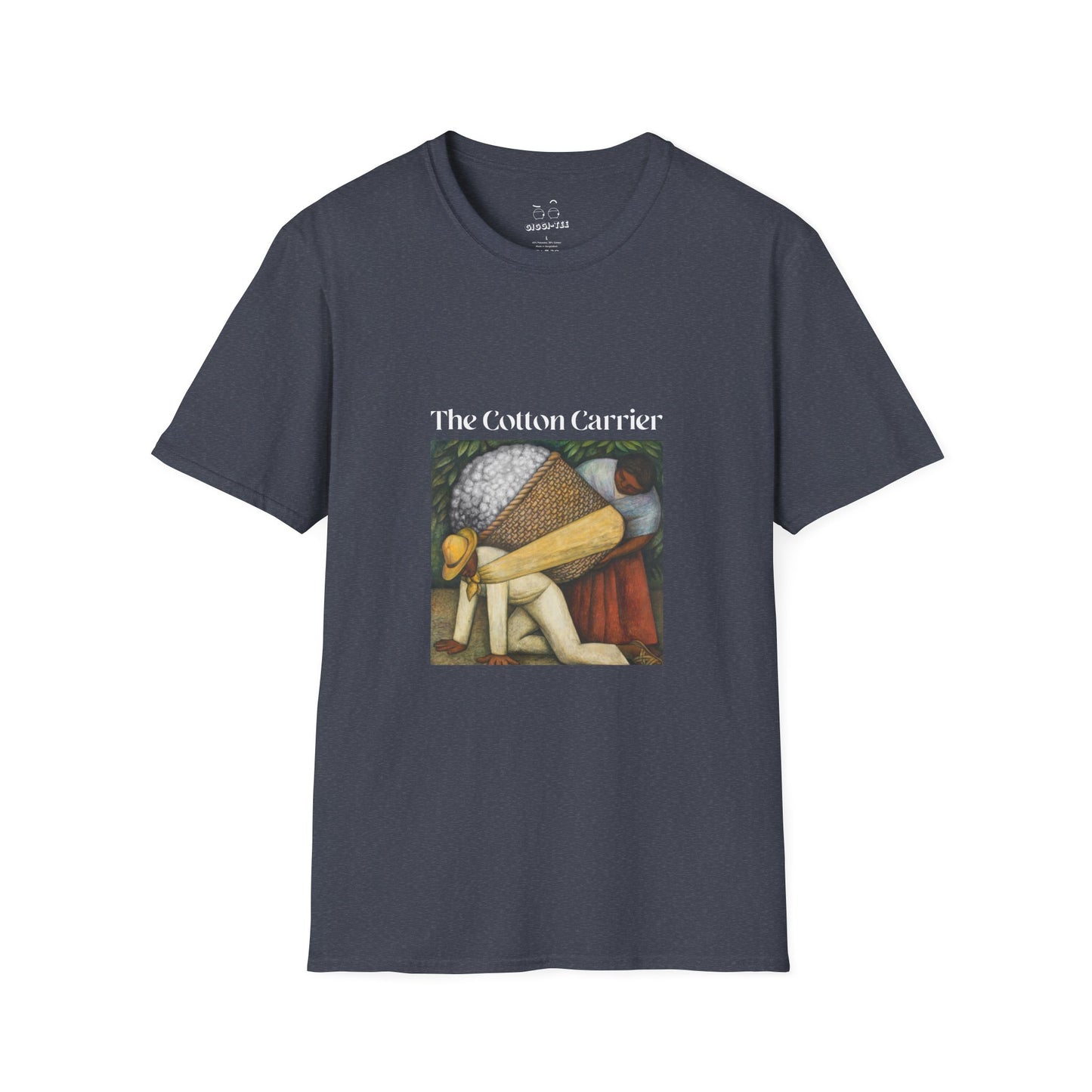 The Cotton Carrier shirt featuring a parody of The Flower Carrier painting with cotton in the basket