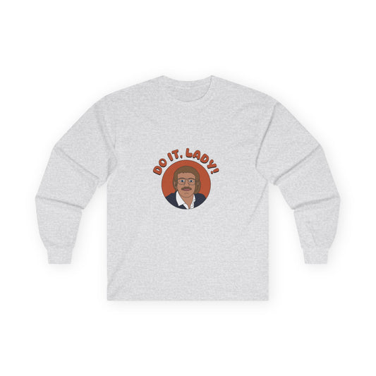 Viral meme shirt featuring chit saying do it lady - funny social media culture parody t-shirt