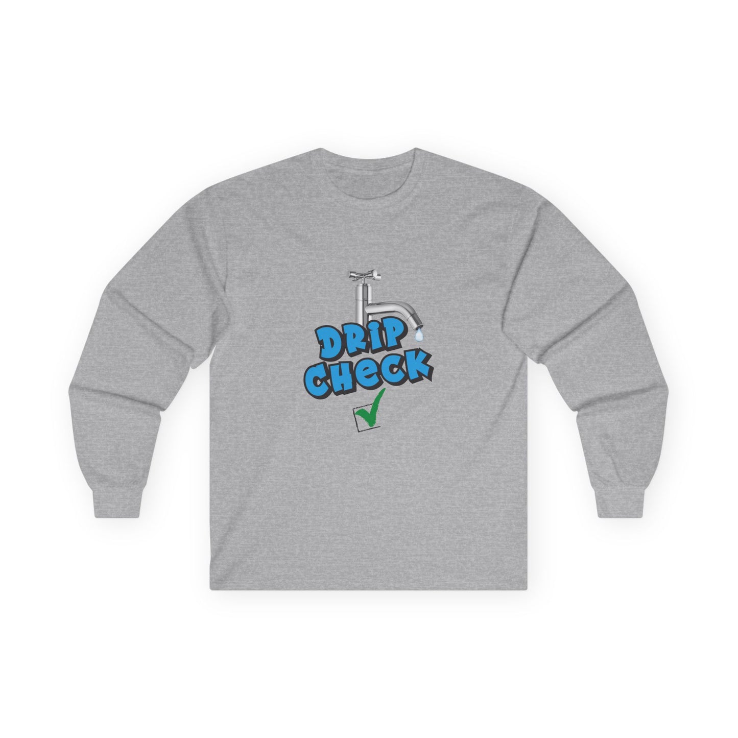 Water tap dripping like your outfit should — Gen Z rizz-core funny t-shirt with literal “drip check” visual