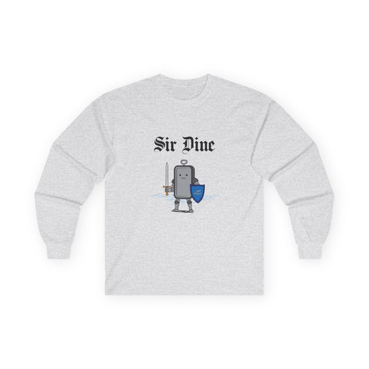 Illustration of a sardine can as a knight in shining armor holding a sword and shield.