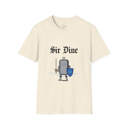 Illustration of a sardine can as a knight in shining armor holding a sword and shield.