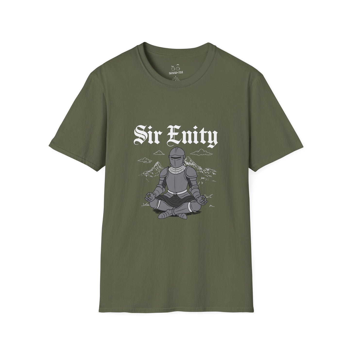 Sir Enity knight meditating in full armor, serene meditation pose symbolizing inner peace and mindfulness