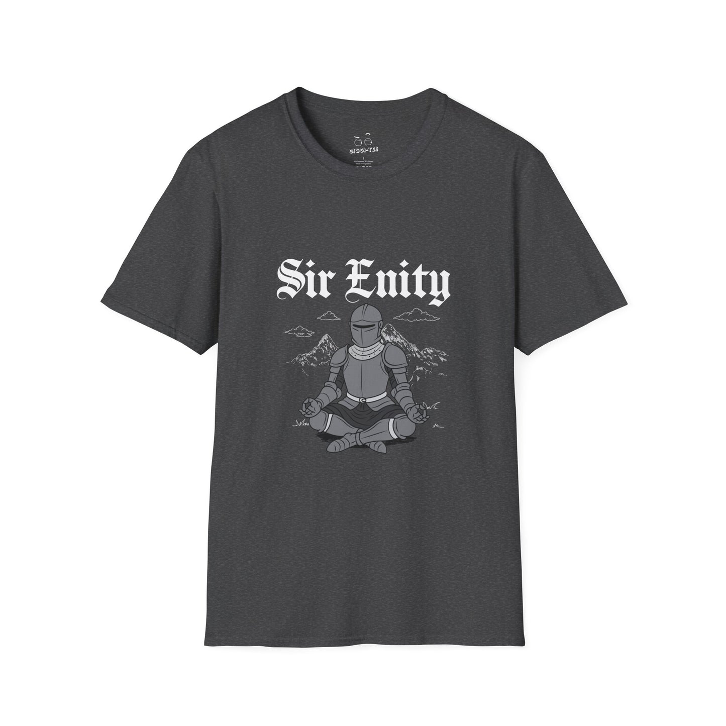 Sir Enity knight meditating in full armor, serene meditation pose symbolizing inner peace and mindfulness