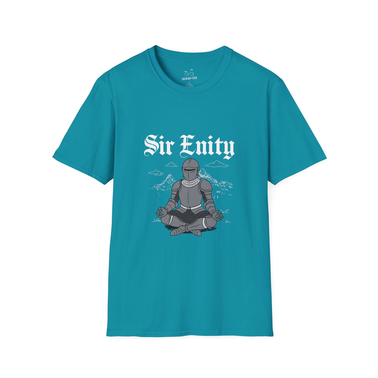 Sir Enity knight meditating in full armor, serene meditation pose symbolizing inner peace and mindfulness