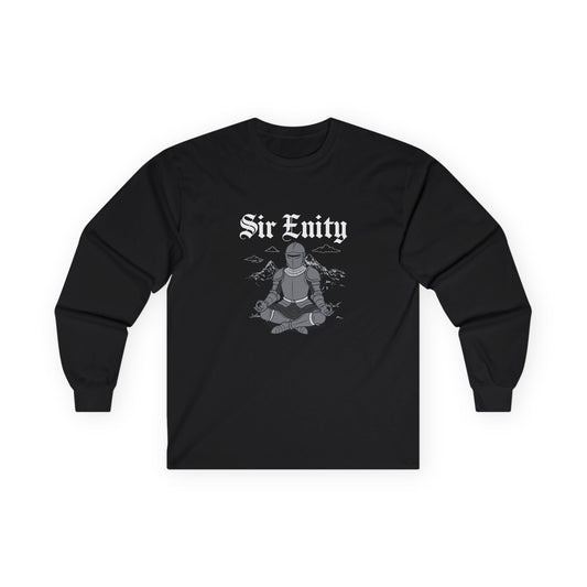 Sir Enity knight meditating in full armor, serene meditation pose symbolizing inner peace and mindfulness