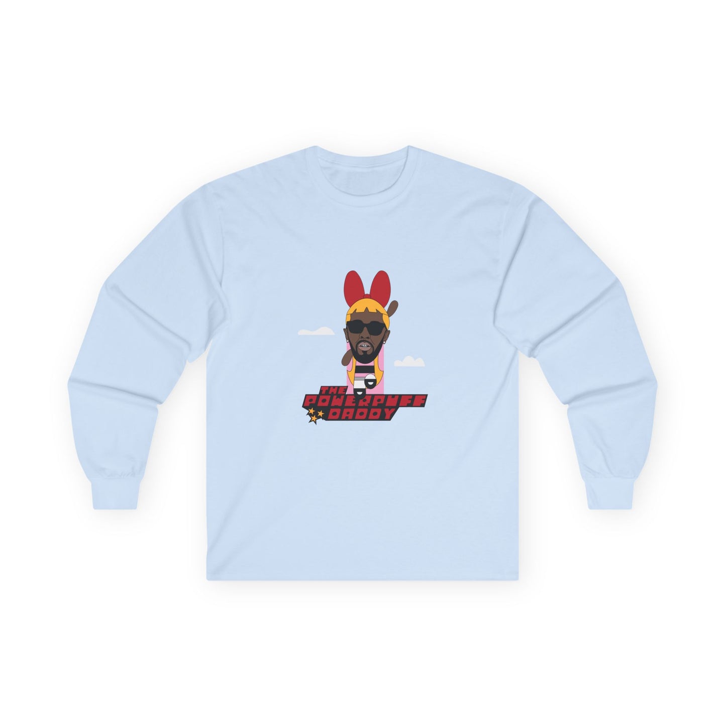 Powerpuff Daddy t-shirt parody of Puff Daddy in Powerpuff Girls style, Blossom edition, funny hip-hop cartoon shirt.