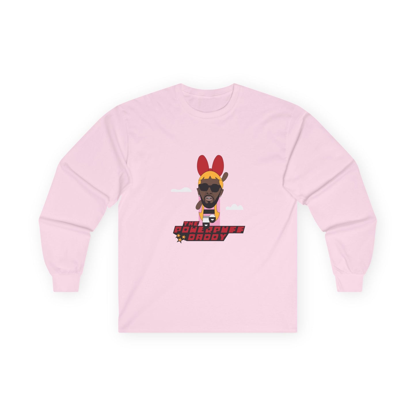 Powerpuff Daddy t-shirt parody of Puff Daddy in Powerpuff Girls style, Blossom edition, funny hip-hop cartoon shirt.
