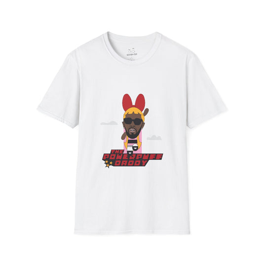 Powerpuff Daddy t-shirt parody of Puff Daddy in Powerpuff Girls style, Blossom edition, funny hip-hop cartoon shirt.