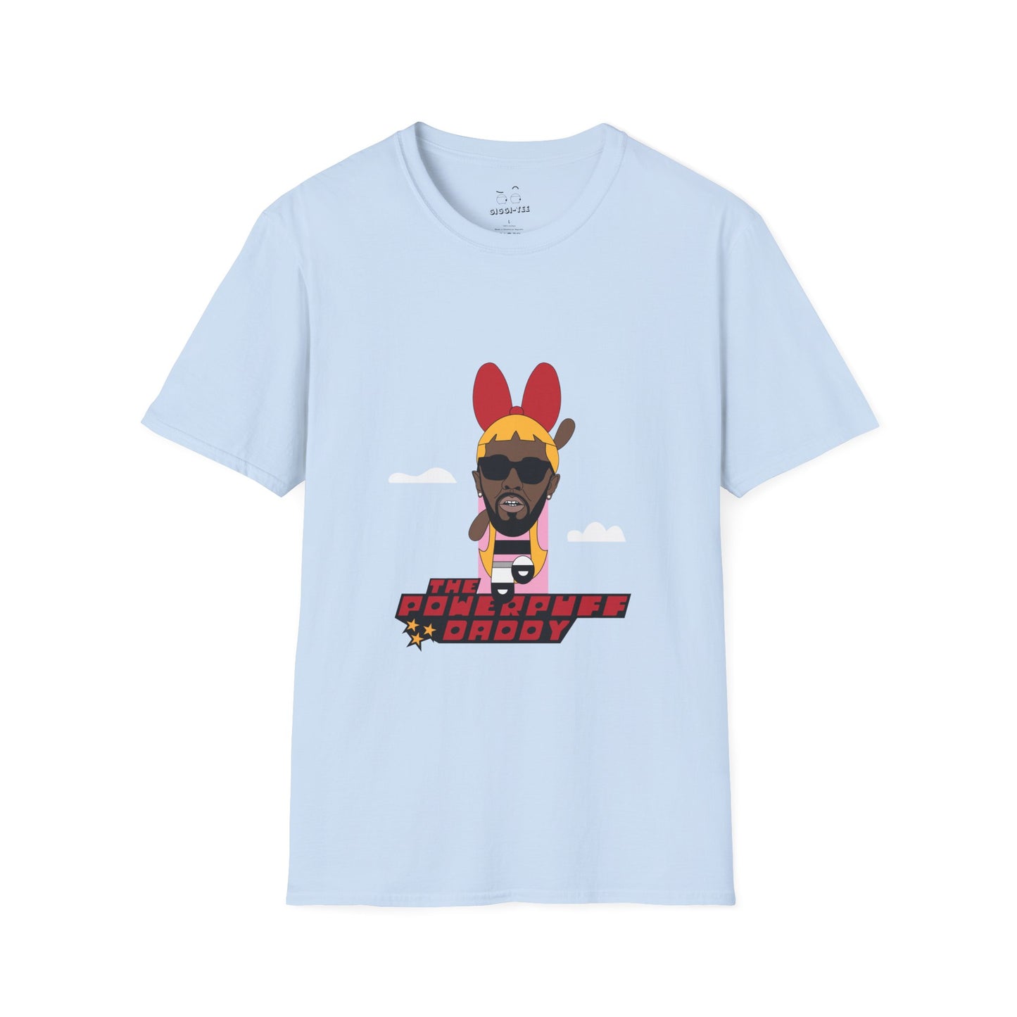 Powerpuff Daddy t-shirt parody of Puff Daddy in Powerpuff Girls style, Blossom edition, funny hip-hop cartoon shirt.