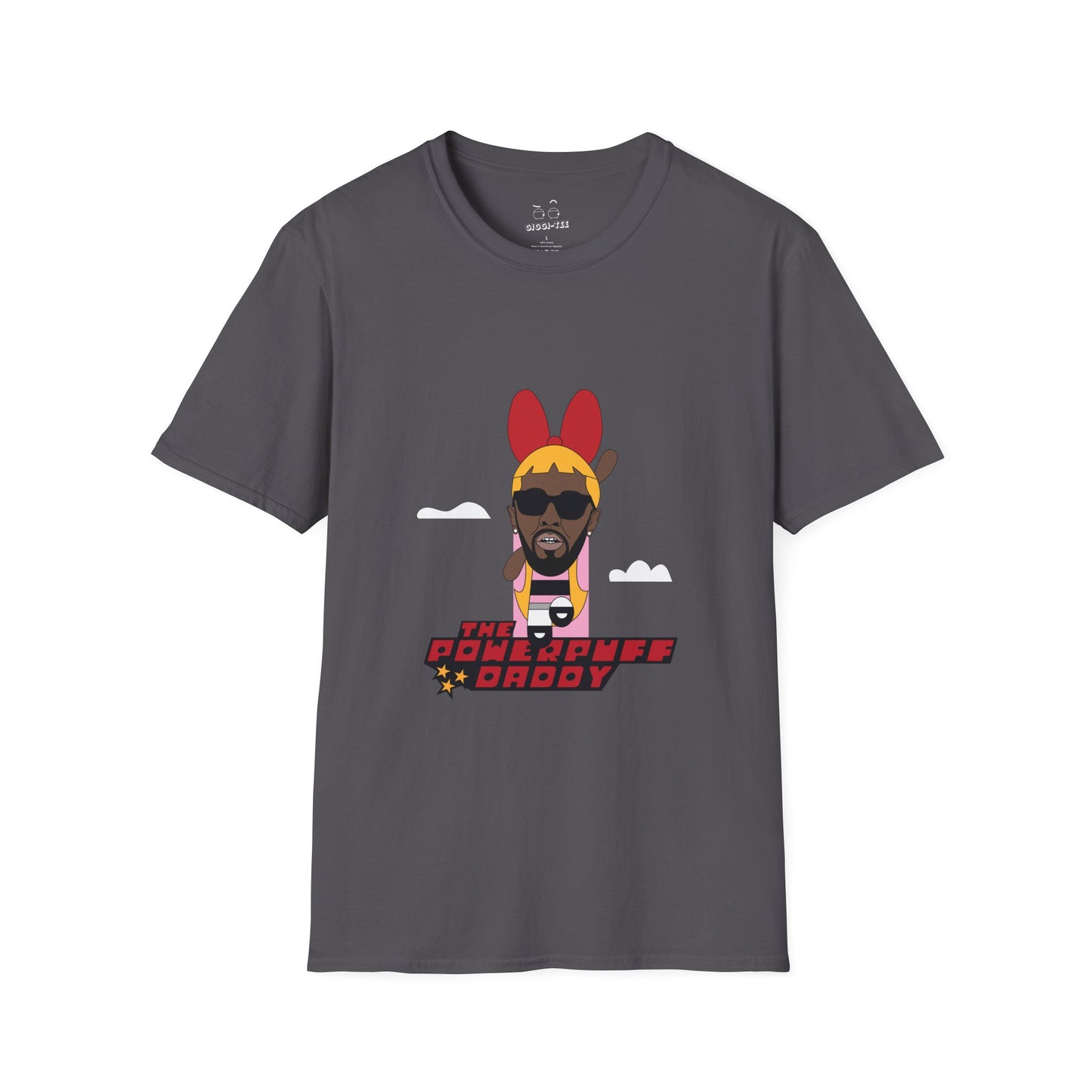 Powerpuff Daddy t-shirt parody of Puff Daddy in Powerpuff Girls style, Blossom edition, funny hip-hop cartoon shirt.