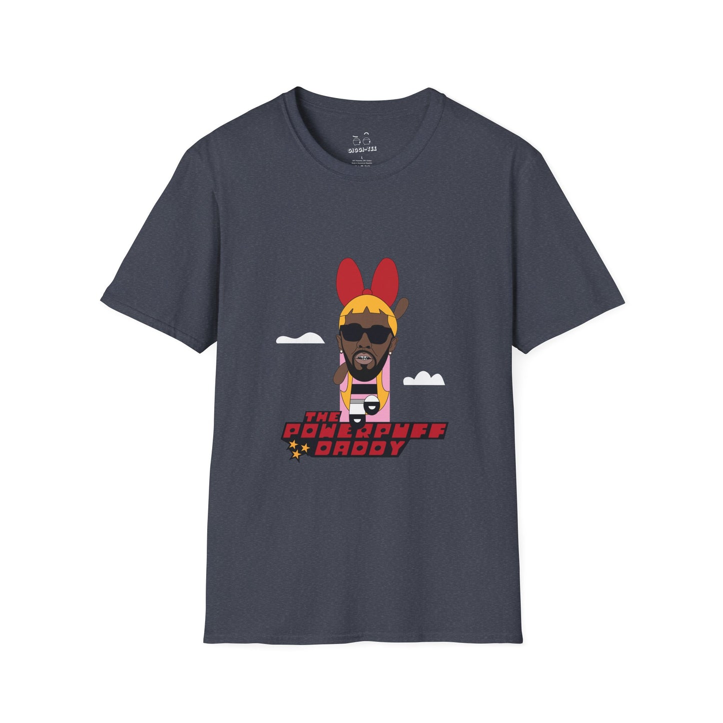 Powerpuff Daddy t-shirt parody of Puff Daddy in Powerpuff Girls style, Blossom edition, funny hip-hop cartoon shirt.