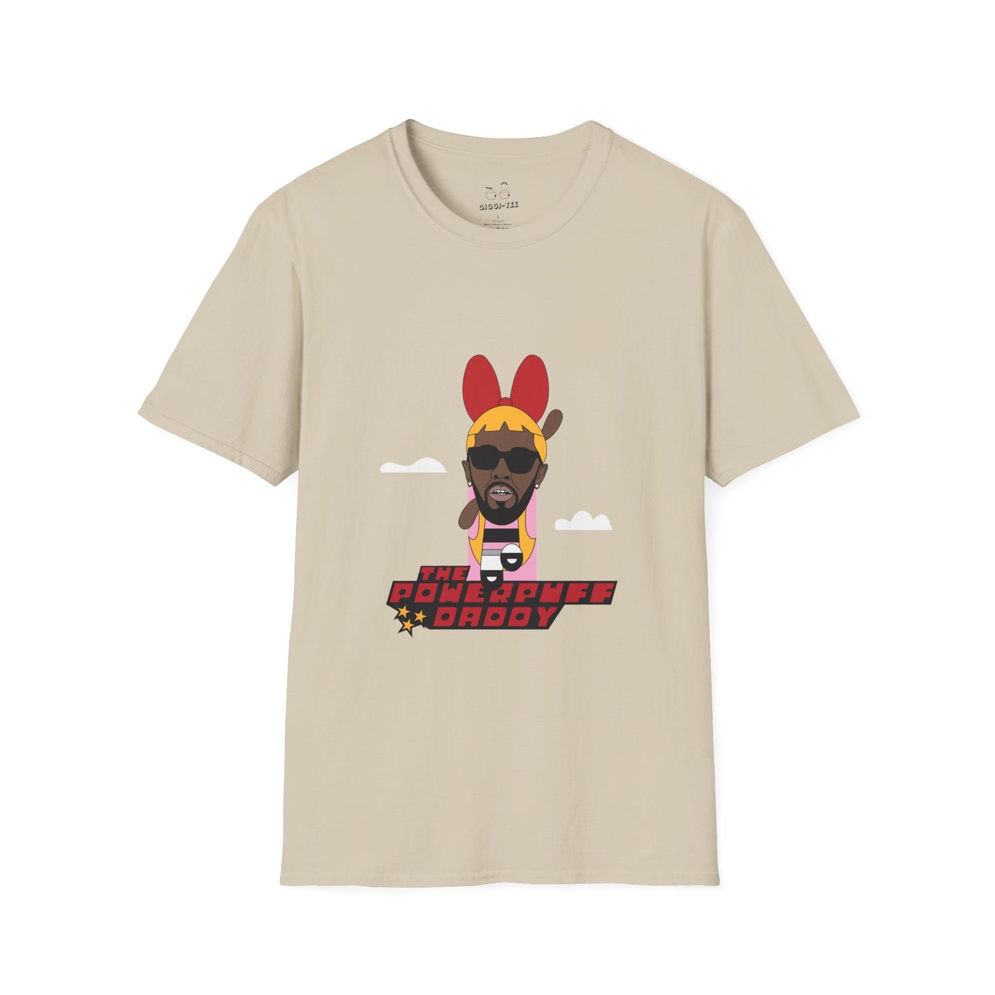 Powerpuff Daddy t-shirt parody of Puff Daddy in Powerpuff Girls style, Blossom edition, funny hip-hop cartoon shirt.