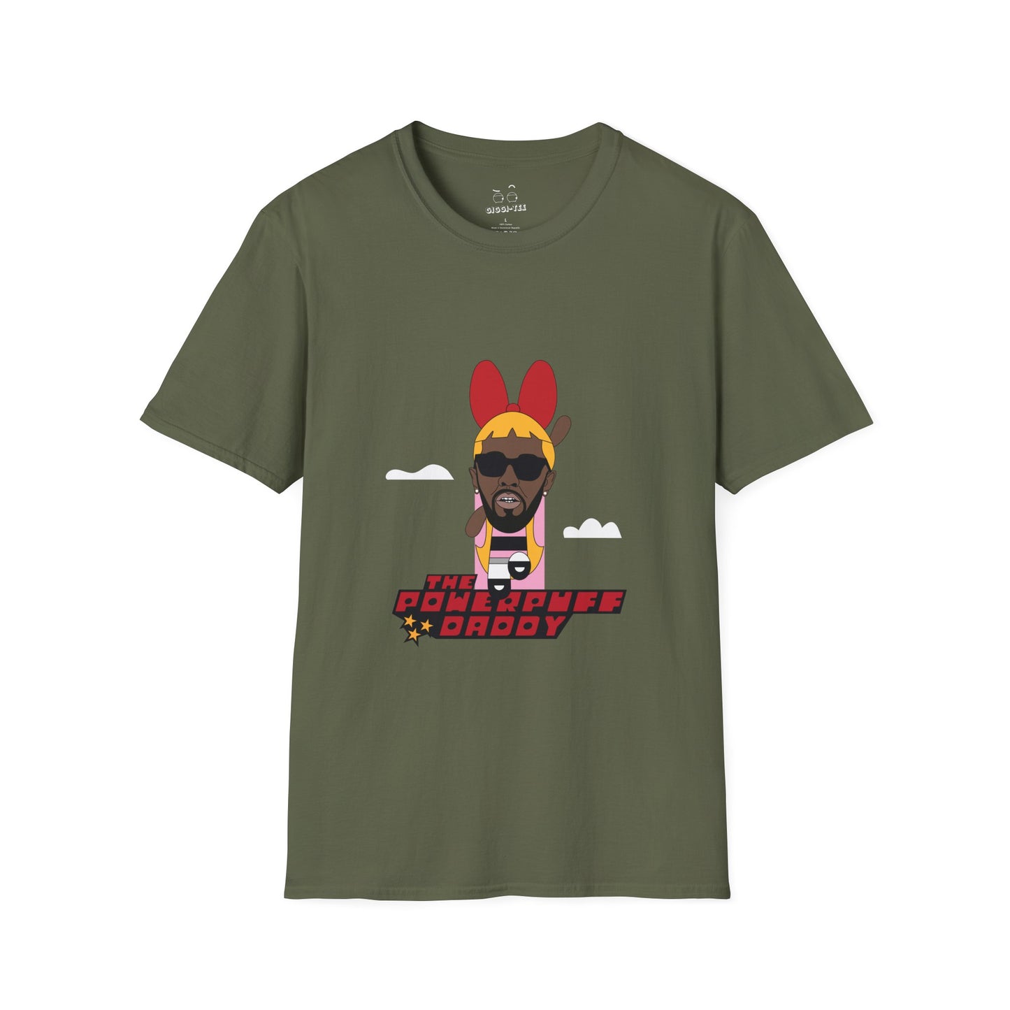 Powerpuff Daddy t-shirt parody of Puff Daddy in Powerpuff Girls style, Blossom edition, funny hip-hop cartoon shirt.