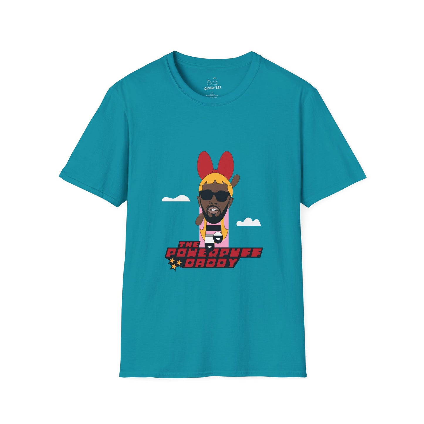 Powerpuff Daddy t-shirt parody of Puff Daddy in Powerpuff Girls style, Blossom edition, funny hip-hop cartoon shirt.