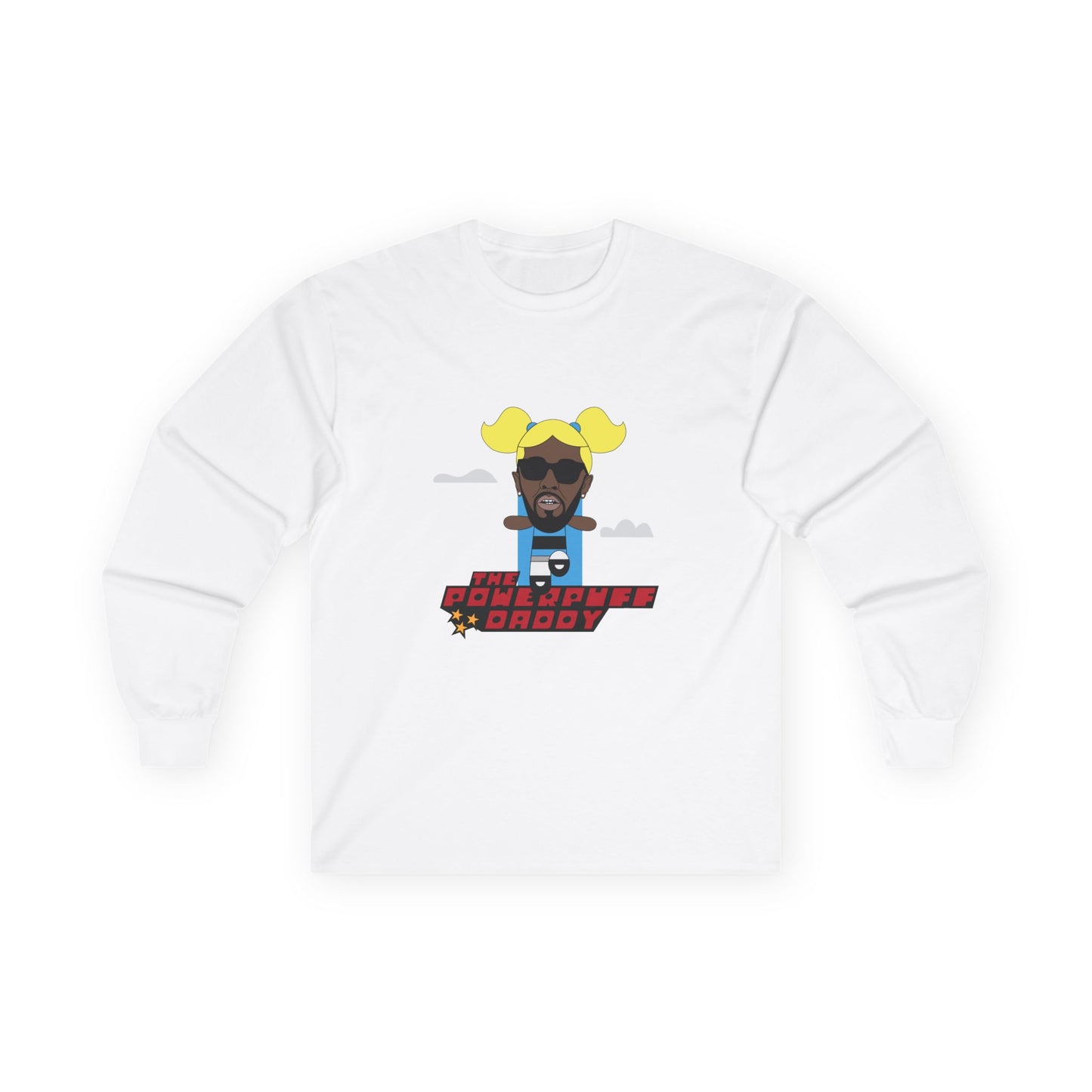 Powerpuff Daddy t-shirt parody of Puff Daddy in Powerpuff Girls style, Blossom edition, funny hip-hop cartoon shirt.