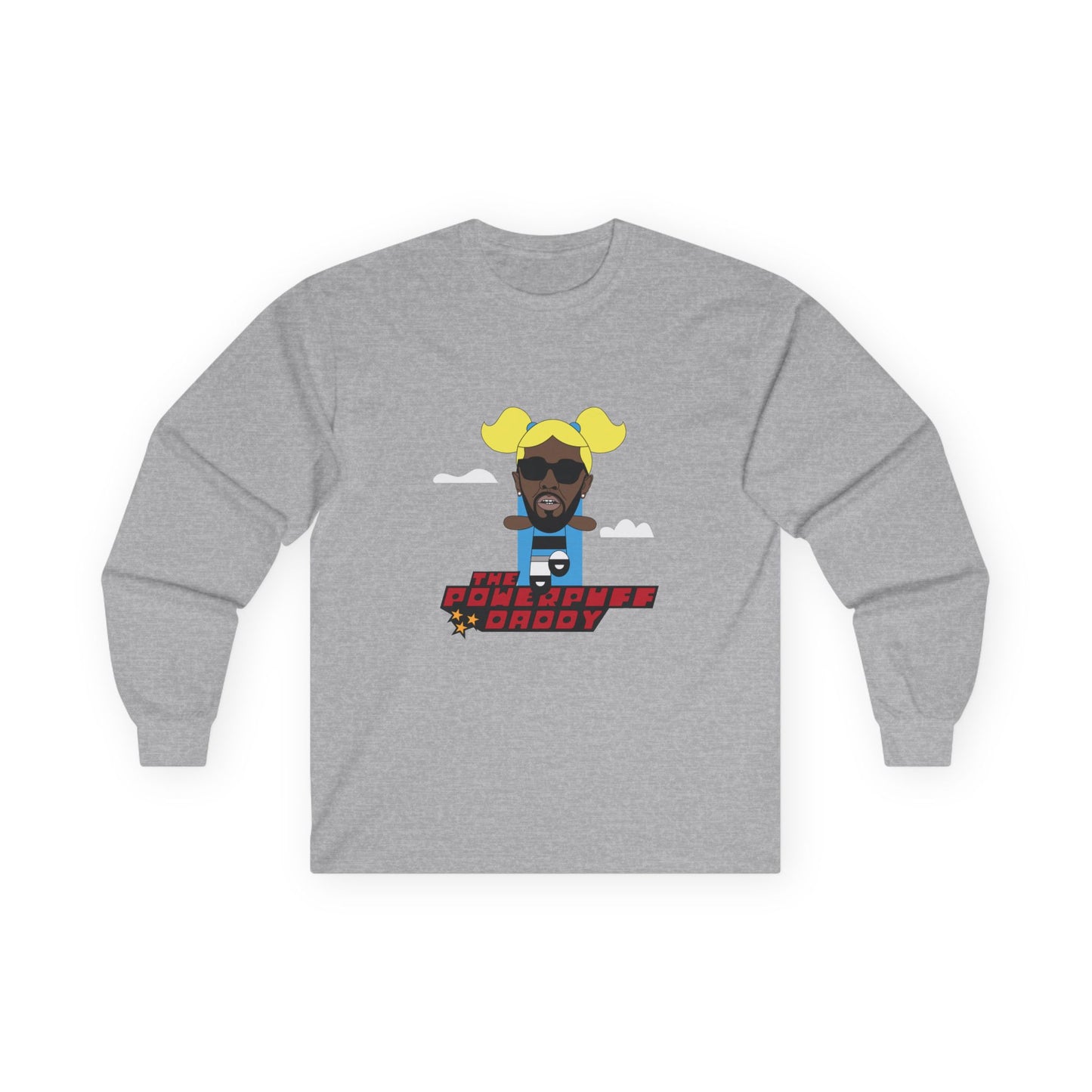 Powerpuff Daddy t-shirt parody of Puff Daddy in Powerpuff Girls style, Blossom edition, funny hip-hop cartoon shirt.