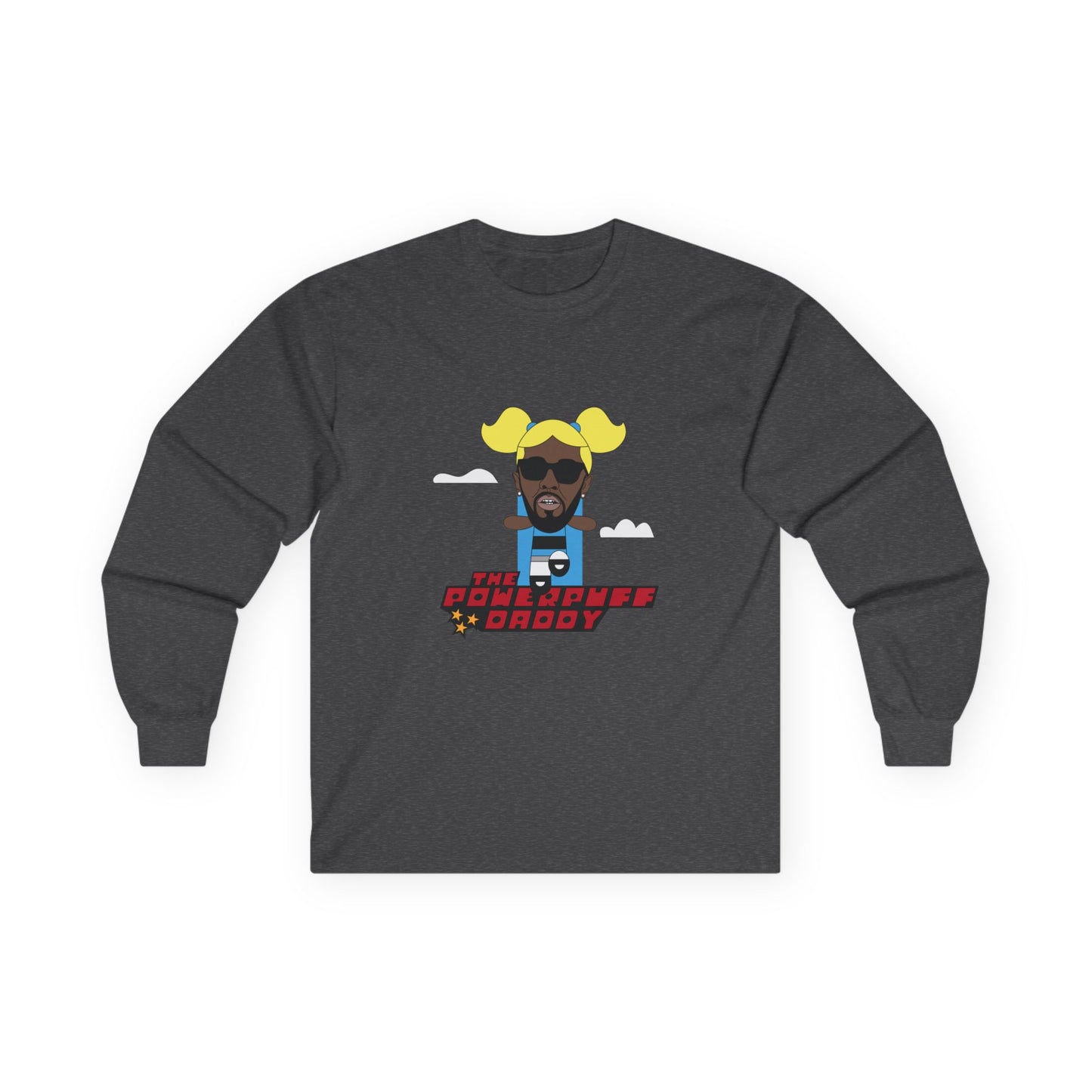 Powerpuff Daddy t-shirt parody of Puff Daddy in Powerpuff Girls style, Blossom edition, funny hip-hop cartoon shirt.