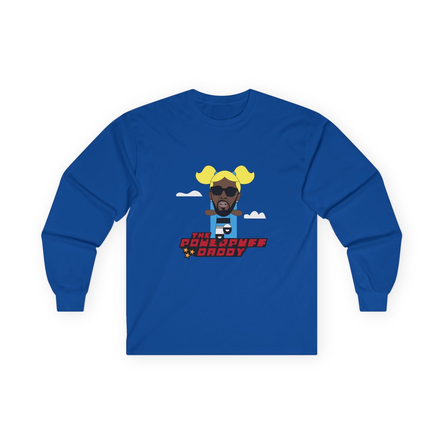 Powerpuff Daddy t-shirt parody of Puff Daddy in Powerpuff Girls style, Blossom edition, funny hip-hop cartoon shirt.