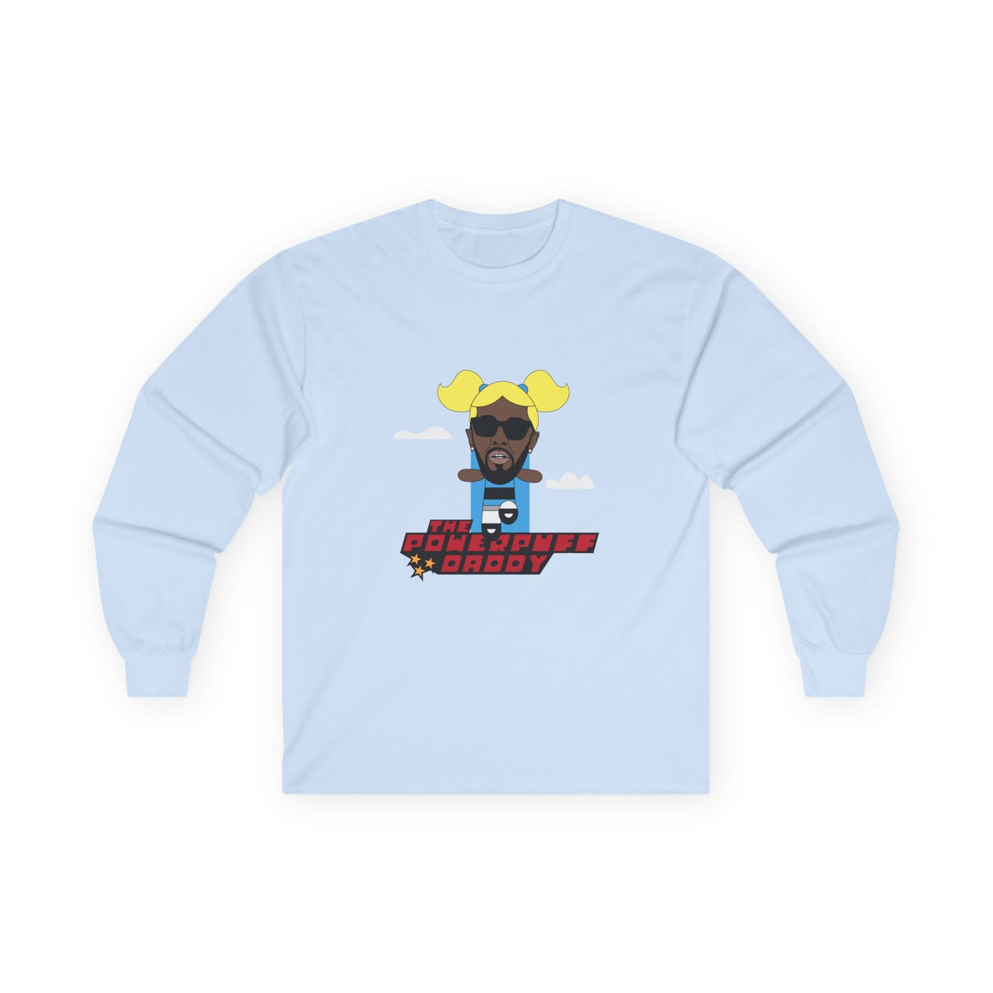 Powerpuff Daddy t-shirt parody of Puff Daddy in Powerpuff Girls style, Blossom edition, funny hip-hop cartoon shirt.