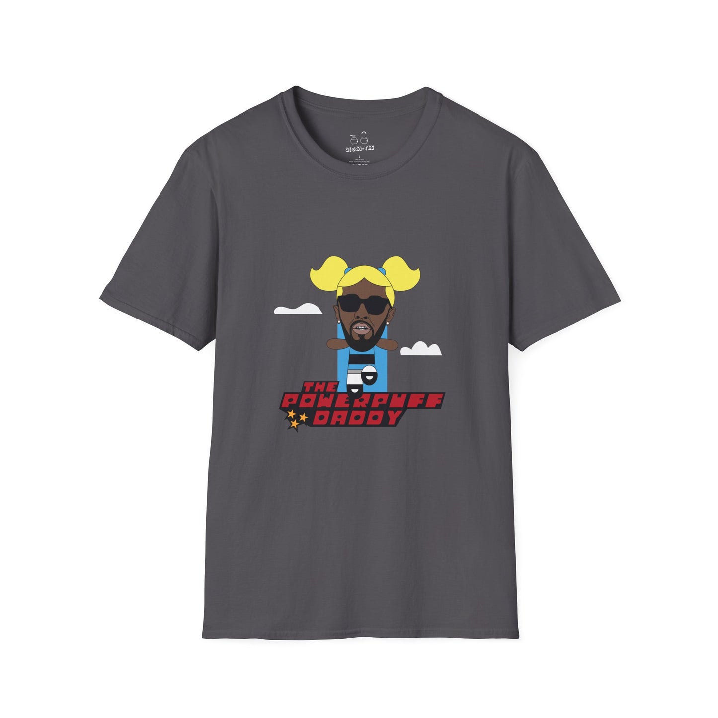 Powerpuff Daddy t-shirt parody of Puff Daddy in Powerpuff Girls style, Blossom edition, funny hip-hop cartoon shirt.