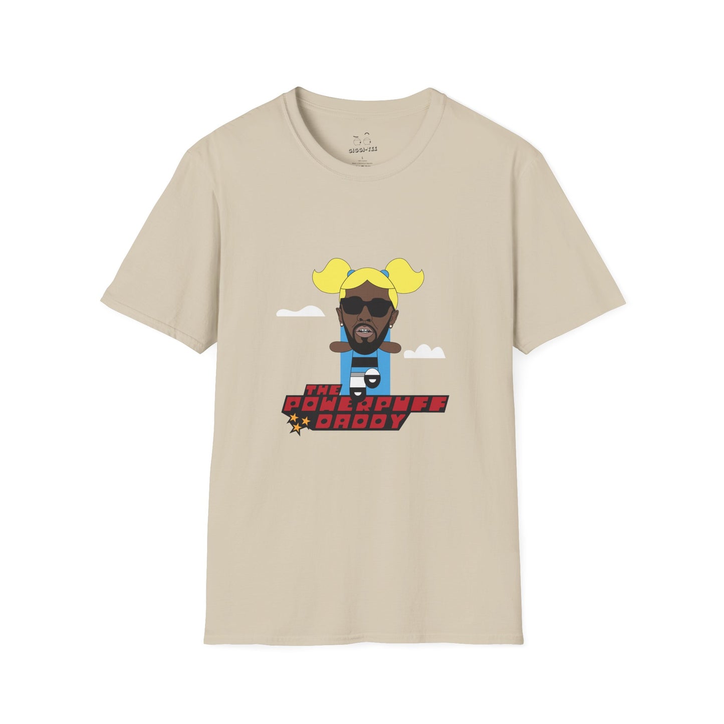 Powerpuff Daddy t-shirt parody of Puff Daddy in Powerpuff Girls style, Blossom edition, funny hip-hop cartoon shirt.
