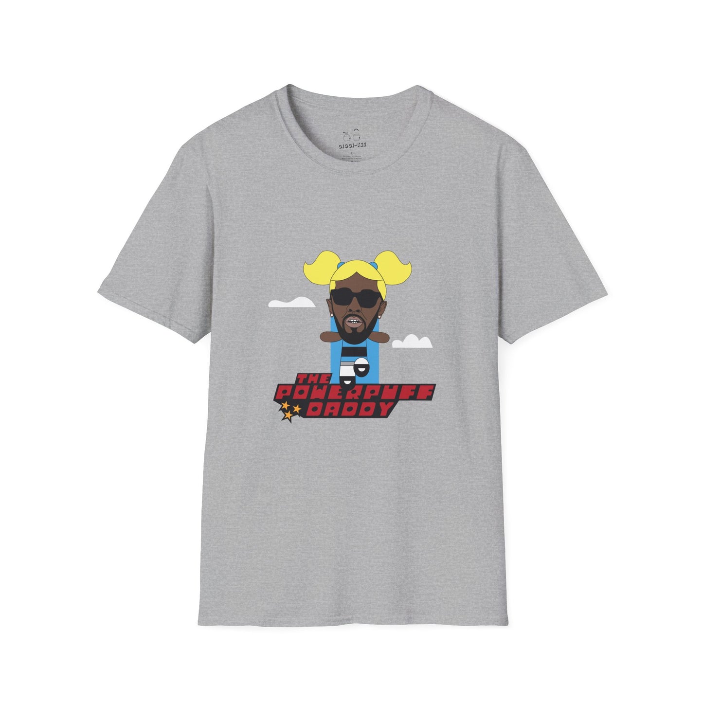 Powerpuff Daddy t-shirt parody of Puff Daddy in Powerpuff Girls style, Blossom edition, funny hip-hop cartoon shirt.