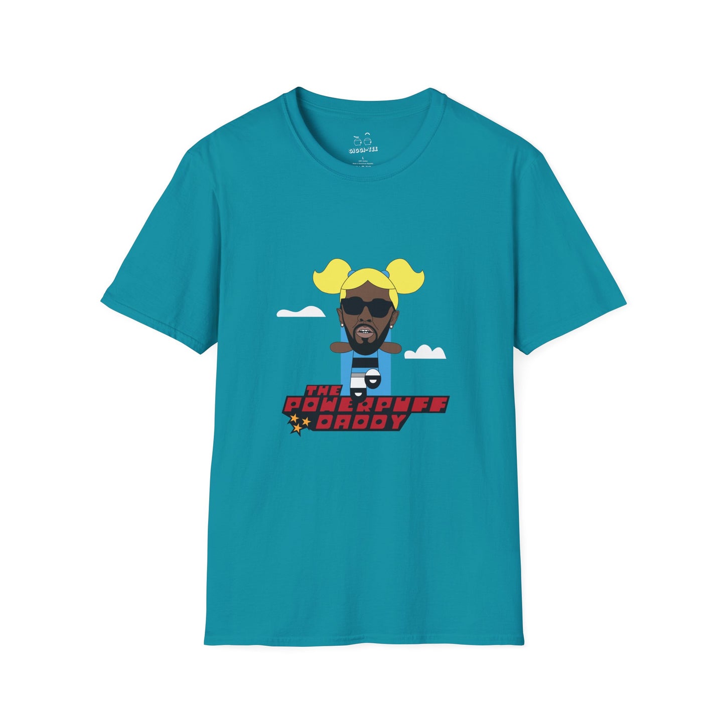 Powerpuff Daddy t-shirt parody of Puff Daddy in Powerpuff Girls style, Blossom edition, funny hip-hop cartoon shirt.