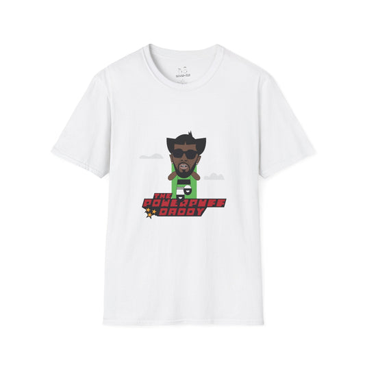 Powerpuff Daddy t-shirt parody of Puff Daddy in Powerpuff Girls style, Buttercup edition, funny hip-hop cartoon shirt.
