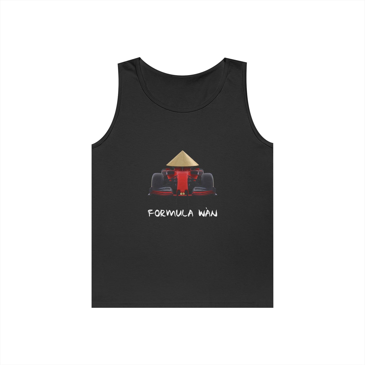 funny Asian race car parody rice hat buck teeth formula wan tank top design
