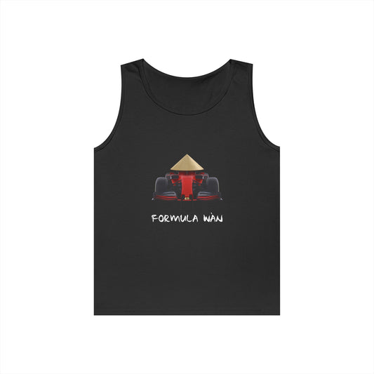 funny Asian race car parody rice hat buck teeth formula wan tank top design