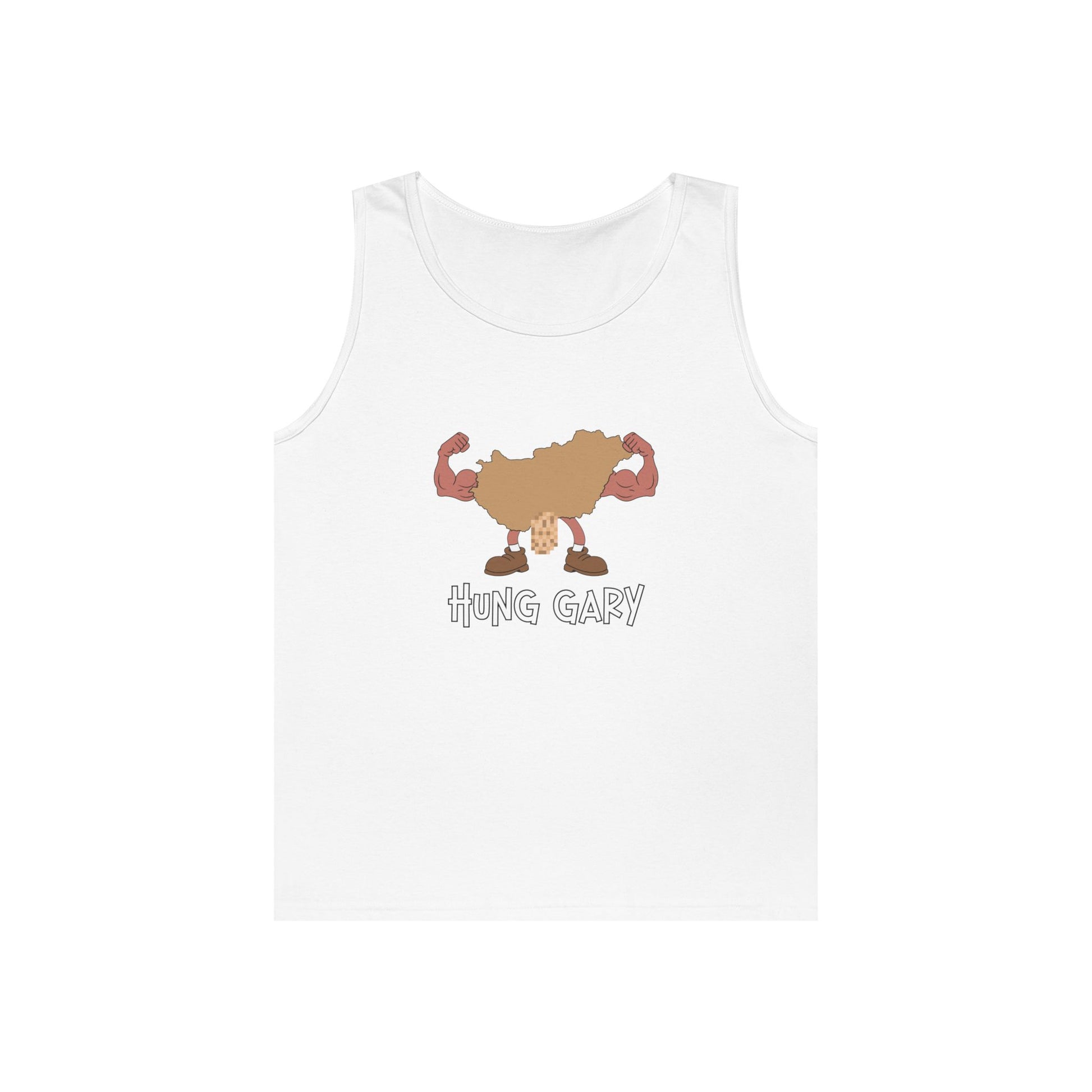map of hungary flexing muscles hung gary pun parody funny tank top