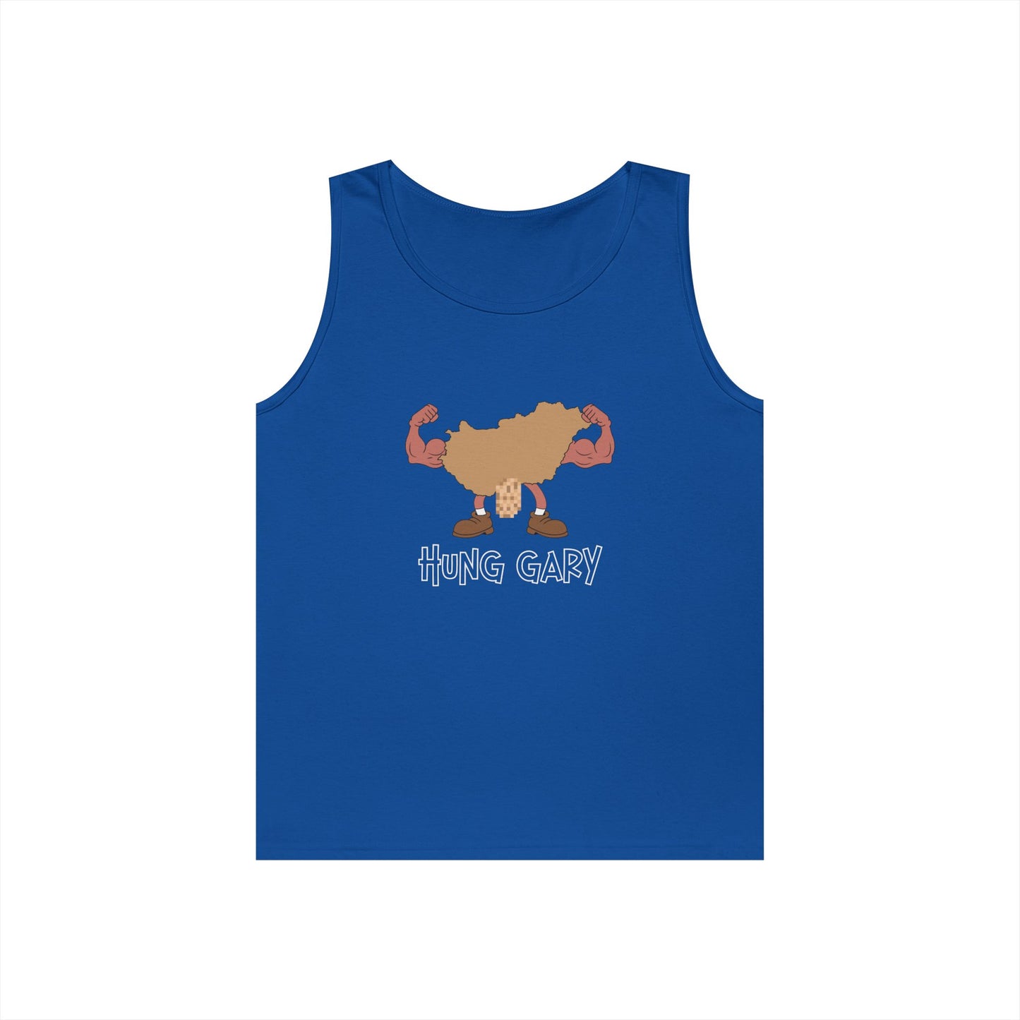 map of hungary flexing muscles hung gary pun parody funny tank top
