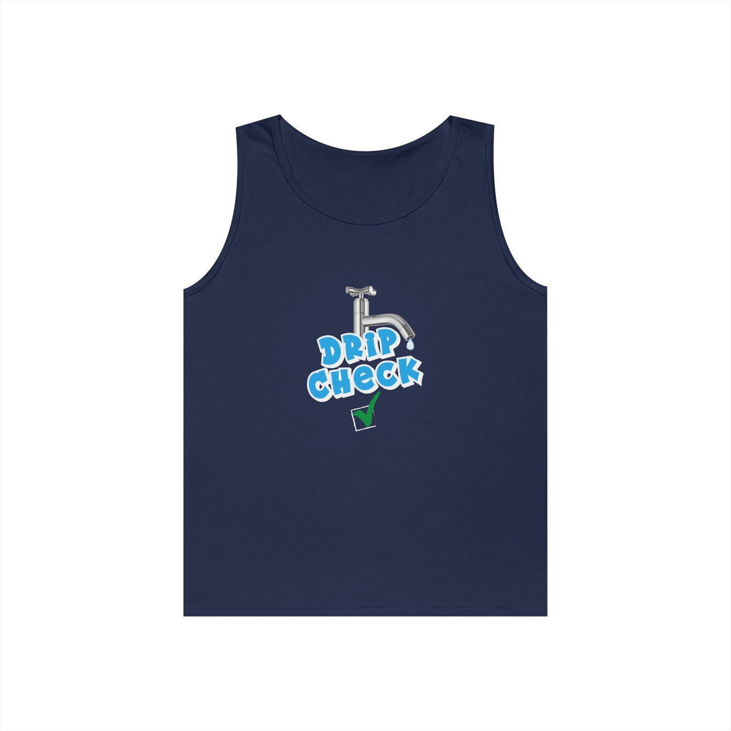 faucet dripping water drip check pun funny tank top design