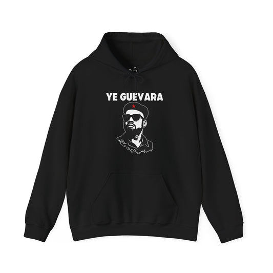 Ye Guevara parody hoodie featuring Kanye West illustrated in the style of the iconic Che Guevara poster