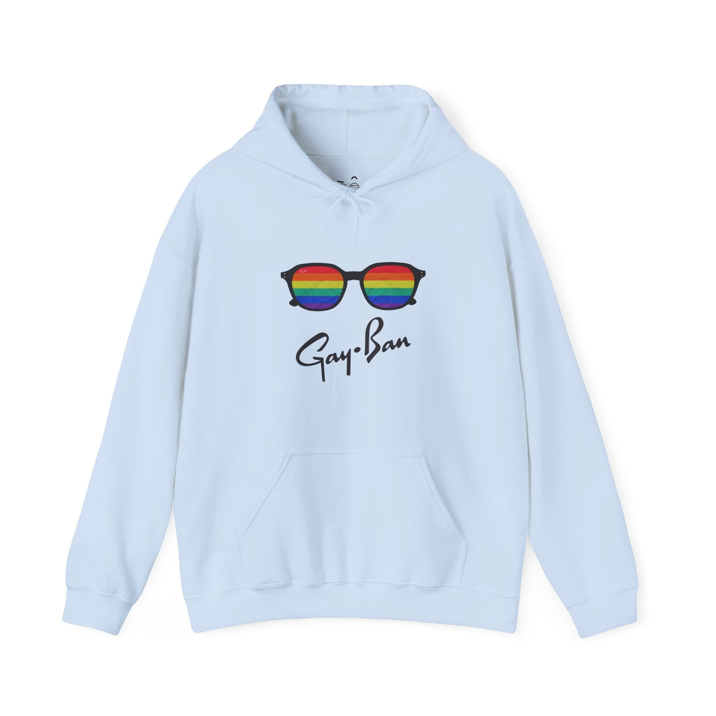 Parody sunglasses design with rainbow-colored lenses inspired by retro eyewear culture